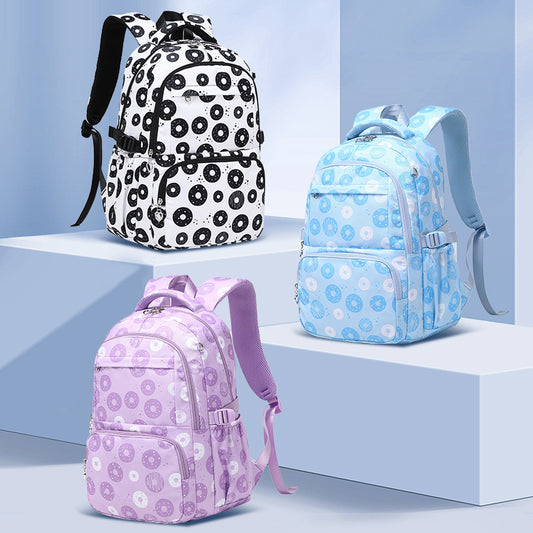 Cute Three-piece Printed Burden Reduction Large Elementary School Students' Schoolbags