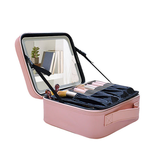 Clapboard Large Capacity Battery Light Mirror Cosmetic Bags