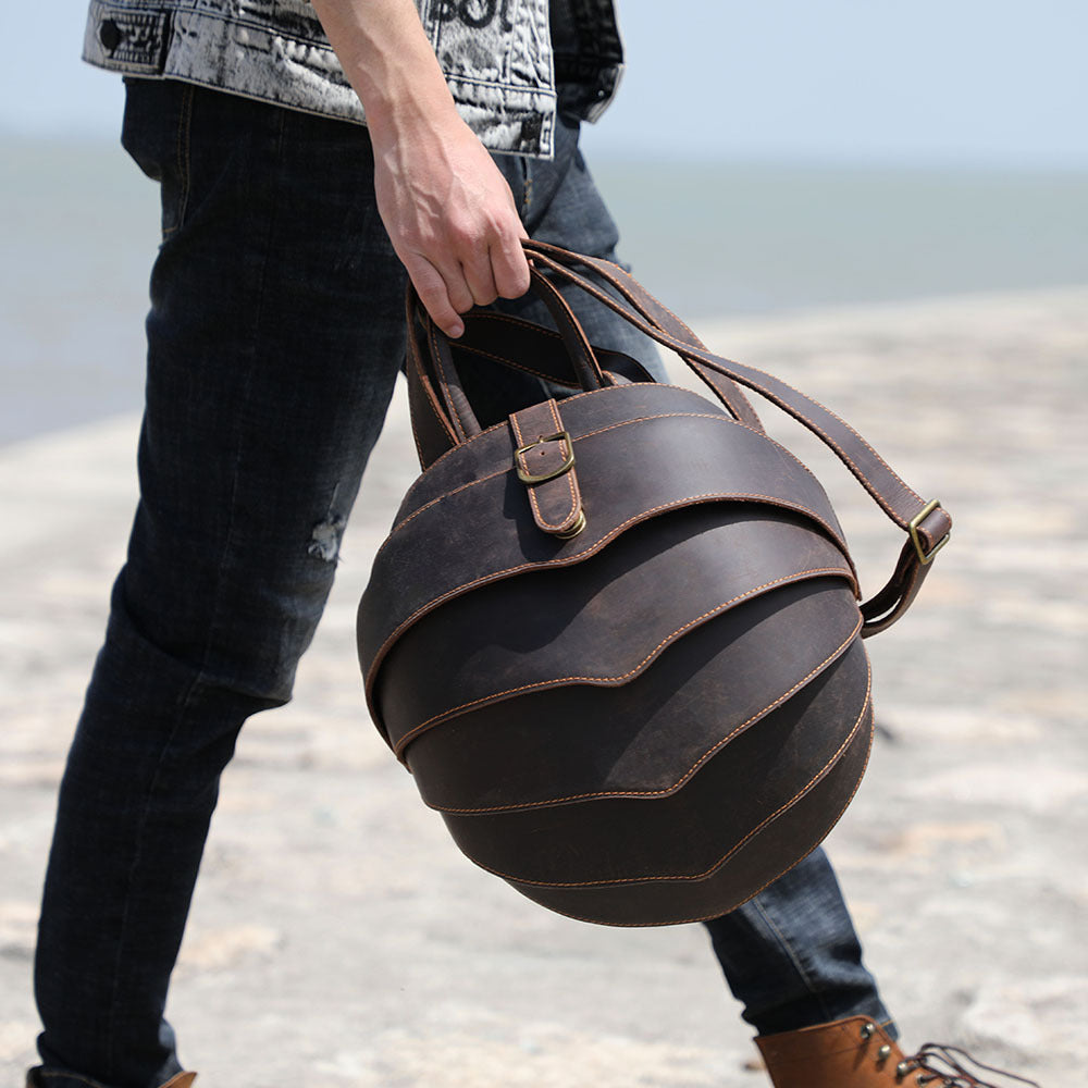 Women's & Men's Personalized Beetle Leather Creativity First Layer Backpacks