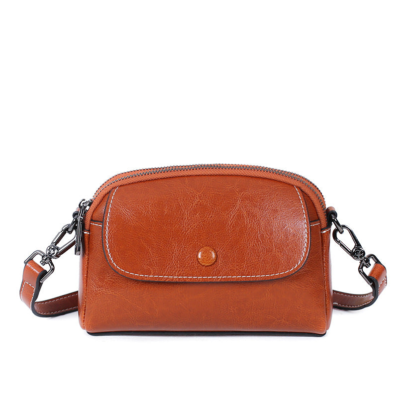 Women's Mother Style Genuine Leather Mobile High-grade Crossbody Bags