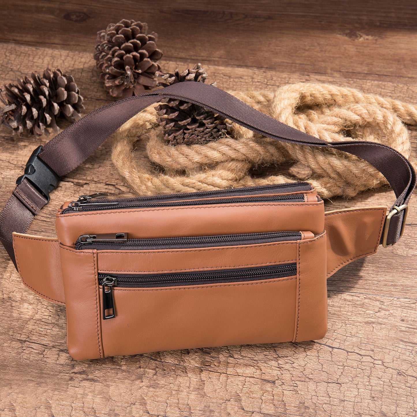 Men's Trendy Attractive Mobile Genuine Leather Men's Waist Packs