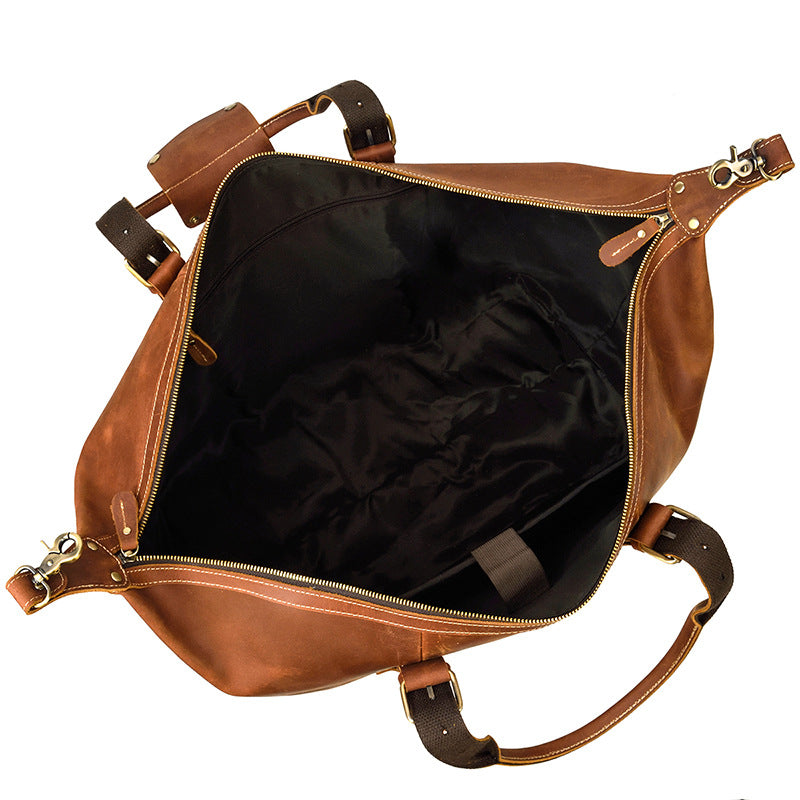 Men's Traveling Crazy Horse Leather Vintage Fitness Luggage