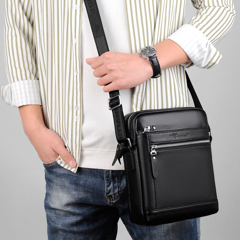 Men's Kangaroo First Layer Cowhide Vertical Mini Men's Messenger Bags