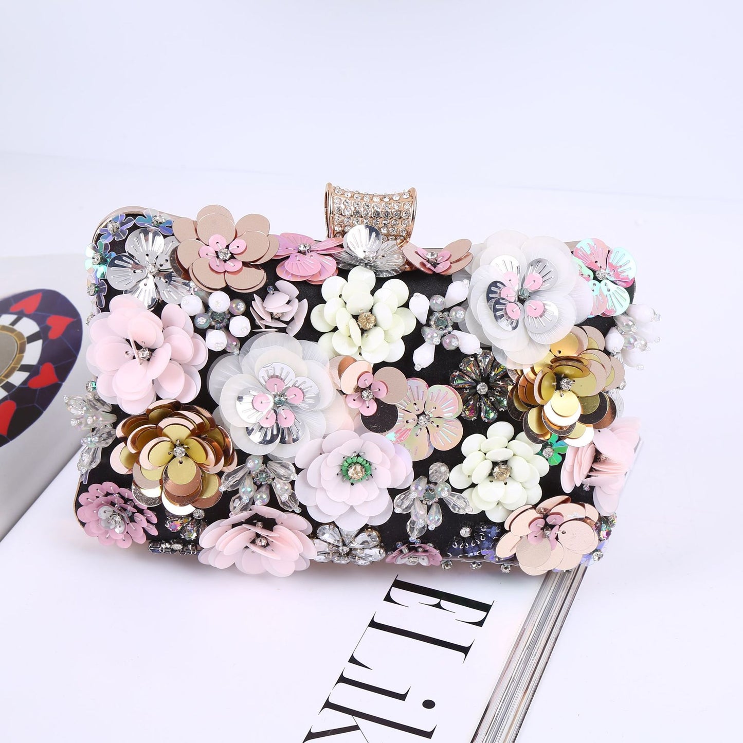 Colored Beads Flower Graceful Fashionable Dinner Birthday Bags