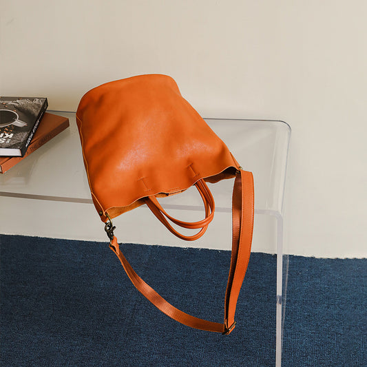 Women's Tanning Leather Niche Retro Classic Versatile Handbags