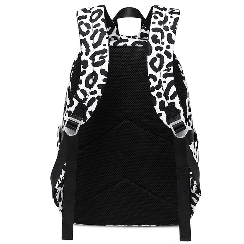 Women's College Leopard Print For Cows Pattern Middle School Students' Schoolbags