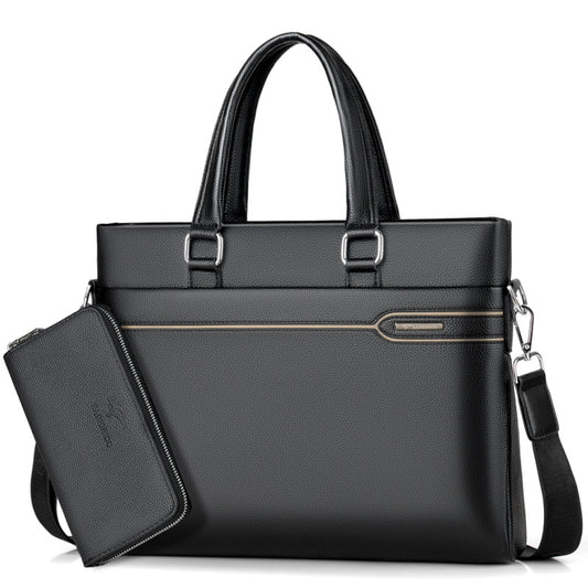 Simplicity Horizontal Large Capacity Spring Clutch Men's Shoulder Bags
