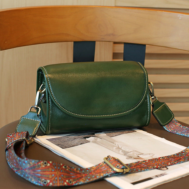Women's Vintage Leather Top Layer Vegetable Tanning Shoulder Bags