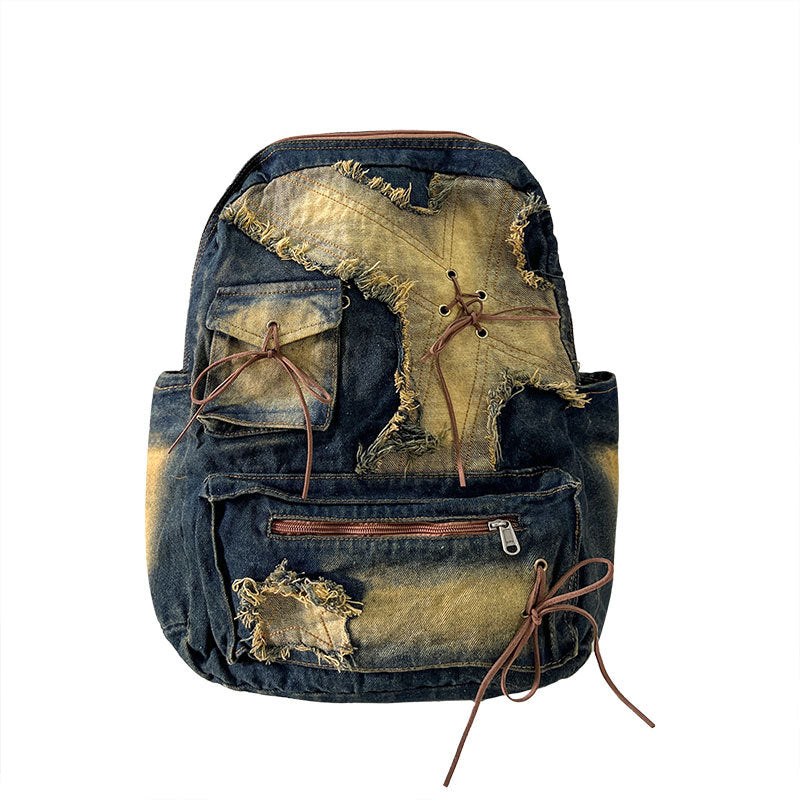 Versatile Attractive Denim Commuter Large Capacity Middle School Students' Schoolbags