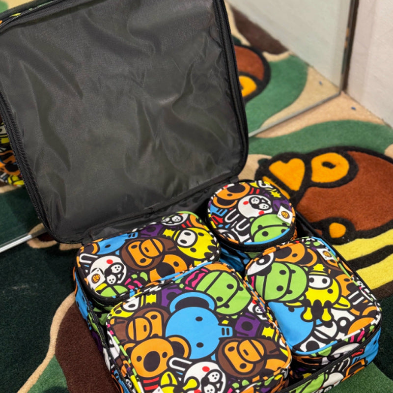 Camouflage Monkey Cute Cartoon Buggy Storage Travel Bags