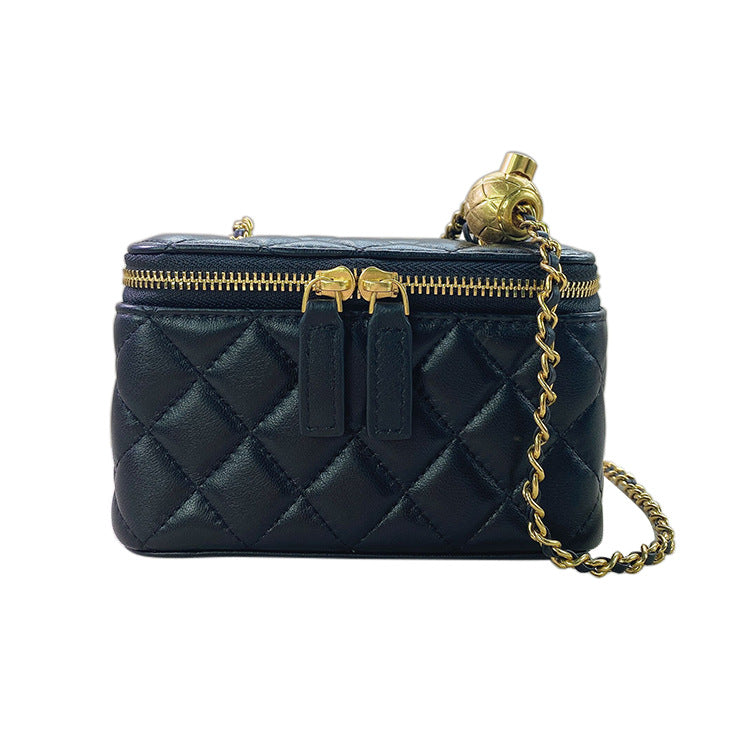 Women's Genuine Leather Mini Style Metal Beads Shoulder Bags