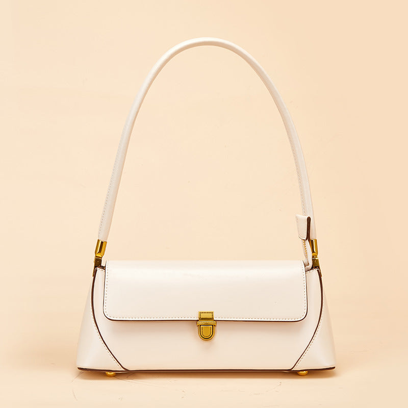 Women's Niche Baguette Genuine Leather Underarm Summer Tote Bags