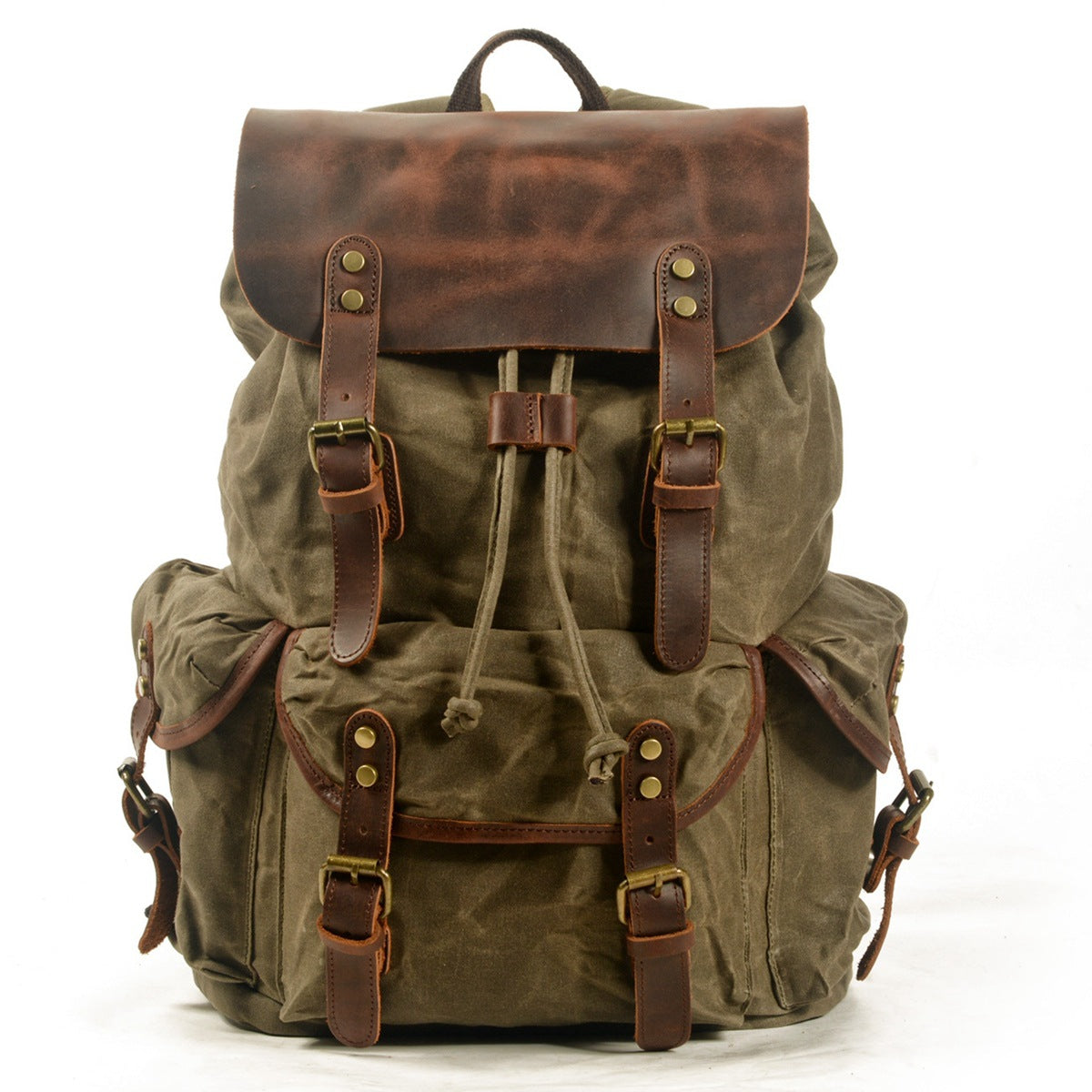 Men's Korean Style Households Waterproof Oil Wax Backpacks