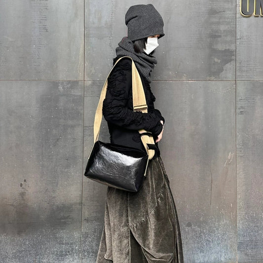 Imported First Layer Cowhide Chinese Style Crossbody Bags