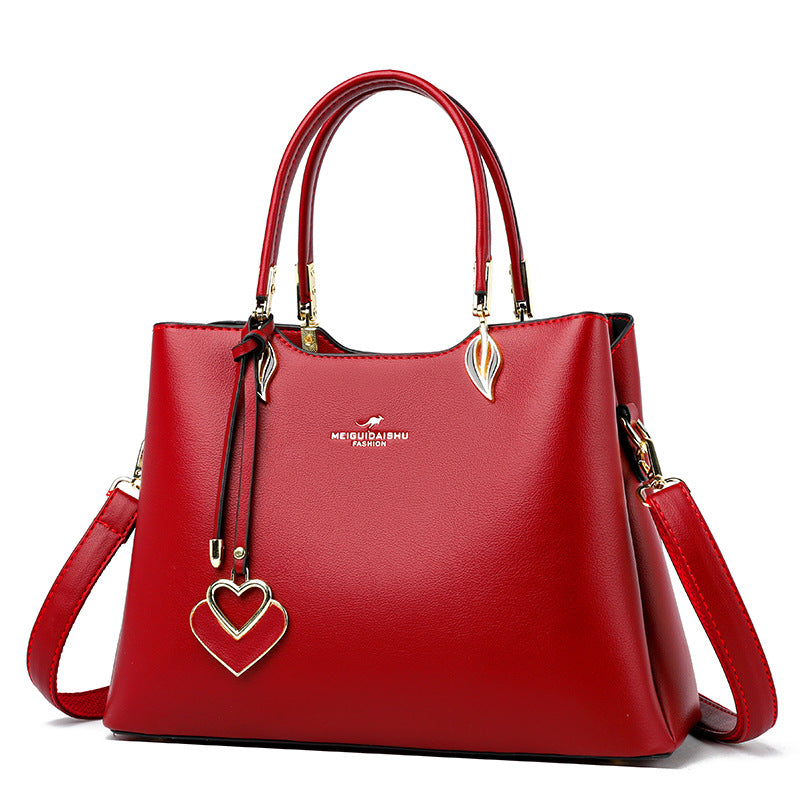 Women's Rose Kangaroo Classy Mom Soft Leather Handbags