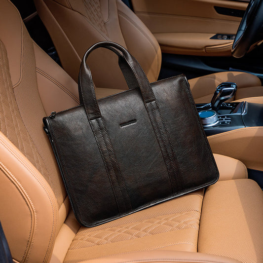 Men's Paul Genuine Leather Retro First Layer Cowhide Men's Briefcases