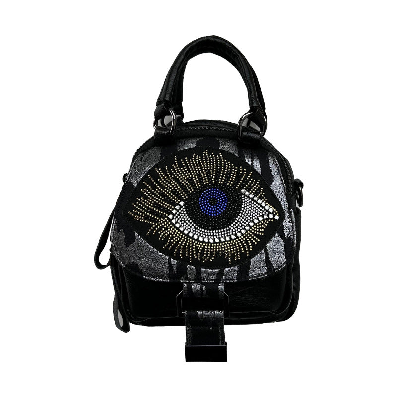 Rhinestone Soft Leather Pouch Korean Style Versatile Contrast Handbags