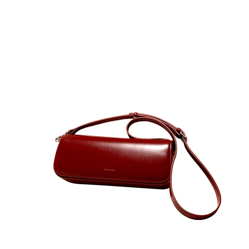 Women's Simple Underarm Genuine Leather High Sense Armpit Bags