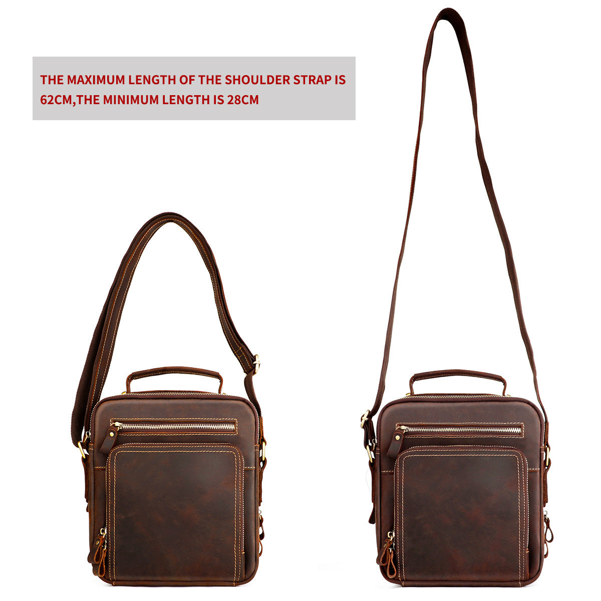 Men's Retro Crazy Horse Leather Mobile Men's Shoulder Bags
