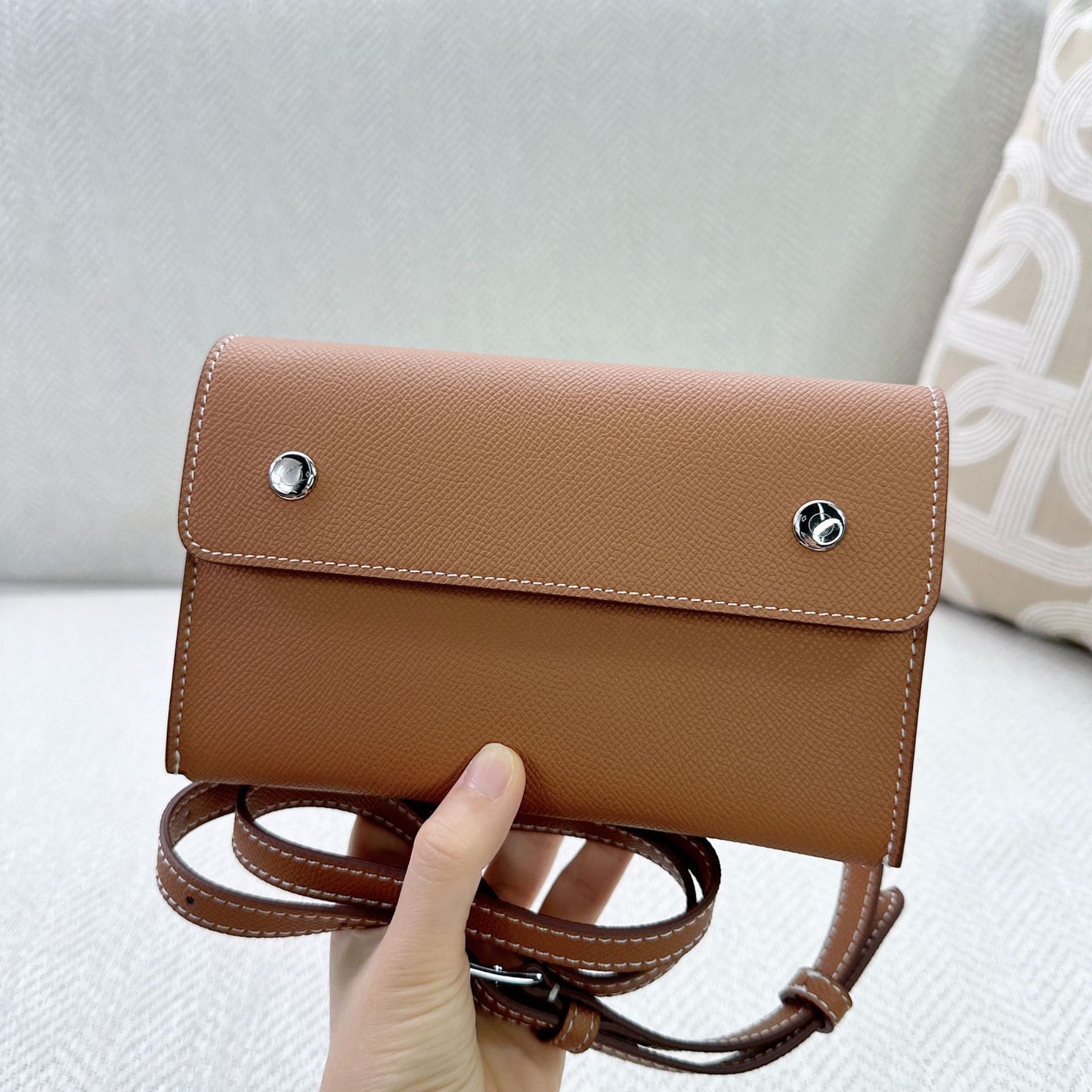 Leather Palm Print Simple Commute Envelope Bags