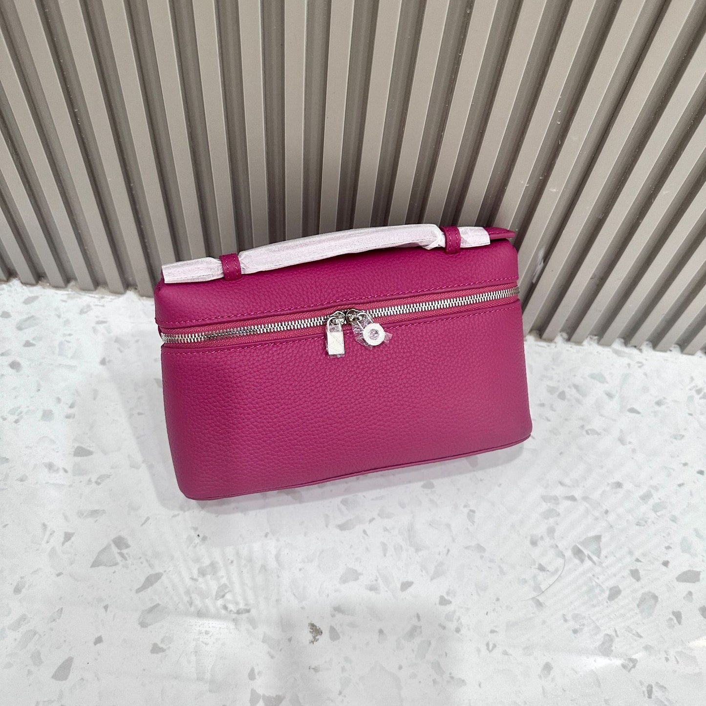 Women's Genuine Leather Lunch Box Kelly Lychee Pattern Shoulder Bags