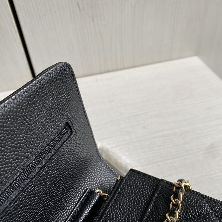 Snap Classic Style Caviar Pattern Sheepskin Chain Crossbody Bags