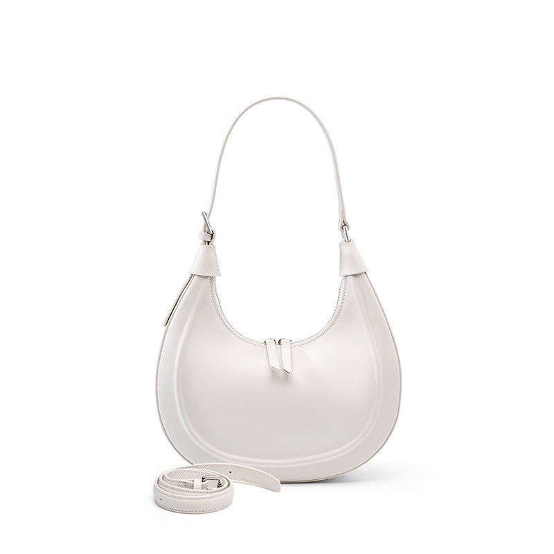 Cowhide Fashion Crescent Underarm High-grade Leather Bags