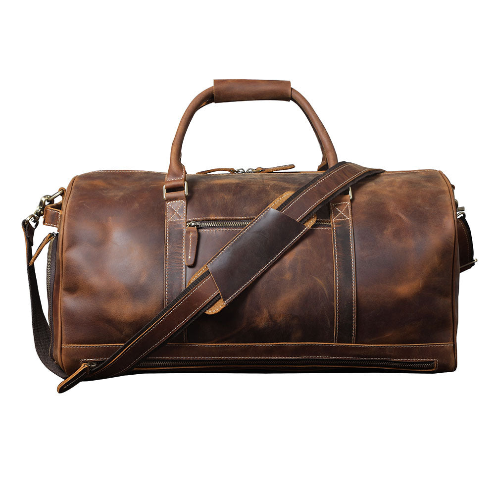 Men's Genuine Portable First Layer Cowhide Large Travel Bags