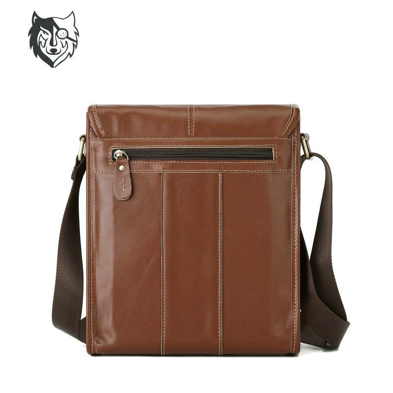 Men's Wax Skin Leisure First Layer Cow Men's Shoulder Bags