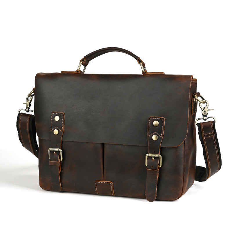 Men's Crazy Horse Leather Portable First Layer Men's Briefcases