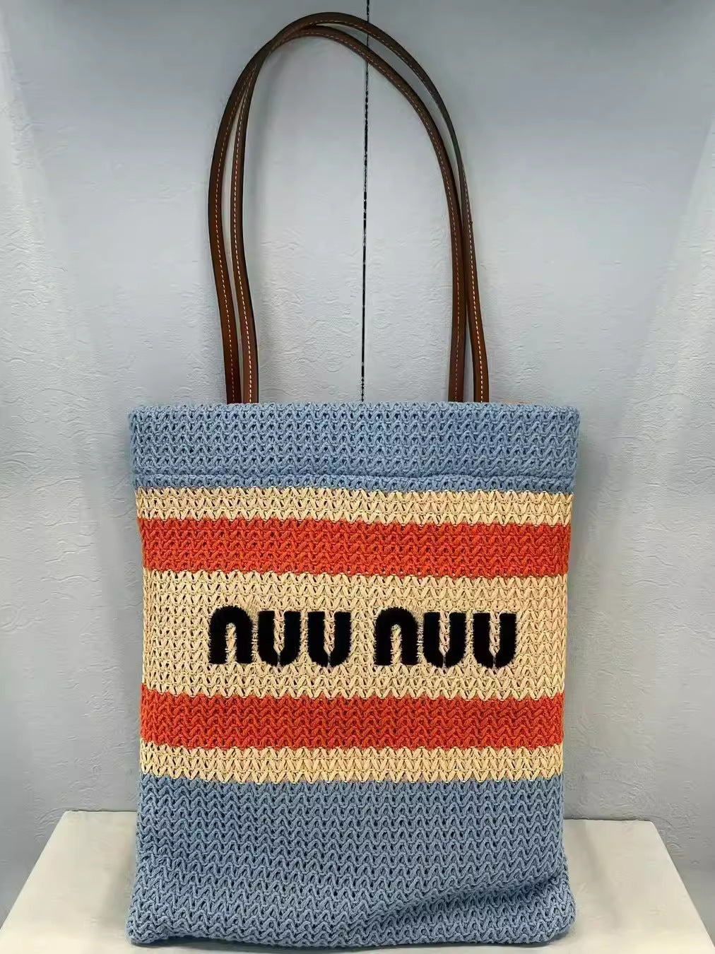 Colorful Stripes Woven Pouch Commuter Design Handbags