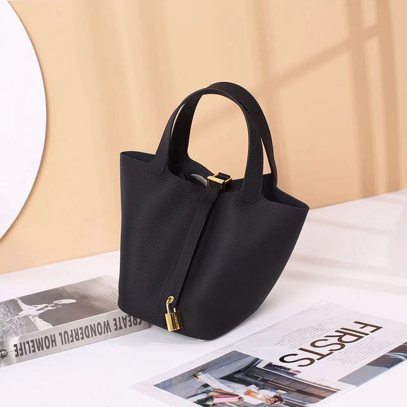 Women's Cowhide Genuine Leather Vegetable Basket Commuter Bags