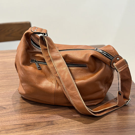 Korean Leather Large Top Layer Cowhide Crossbody Bags