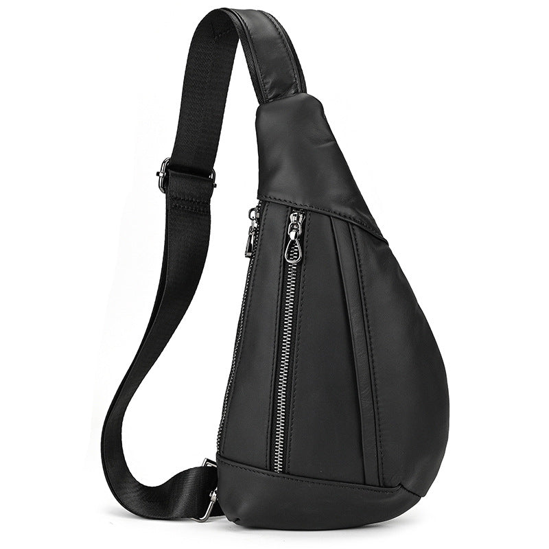 Men's Creative Fashion Leather First Layer Cowhide Men's Chest Bags