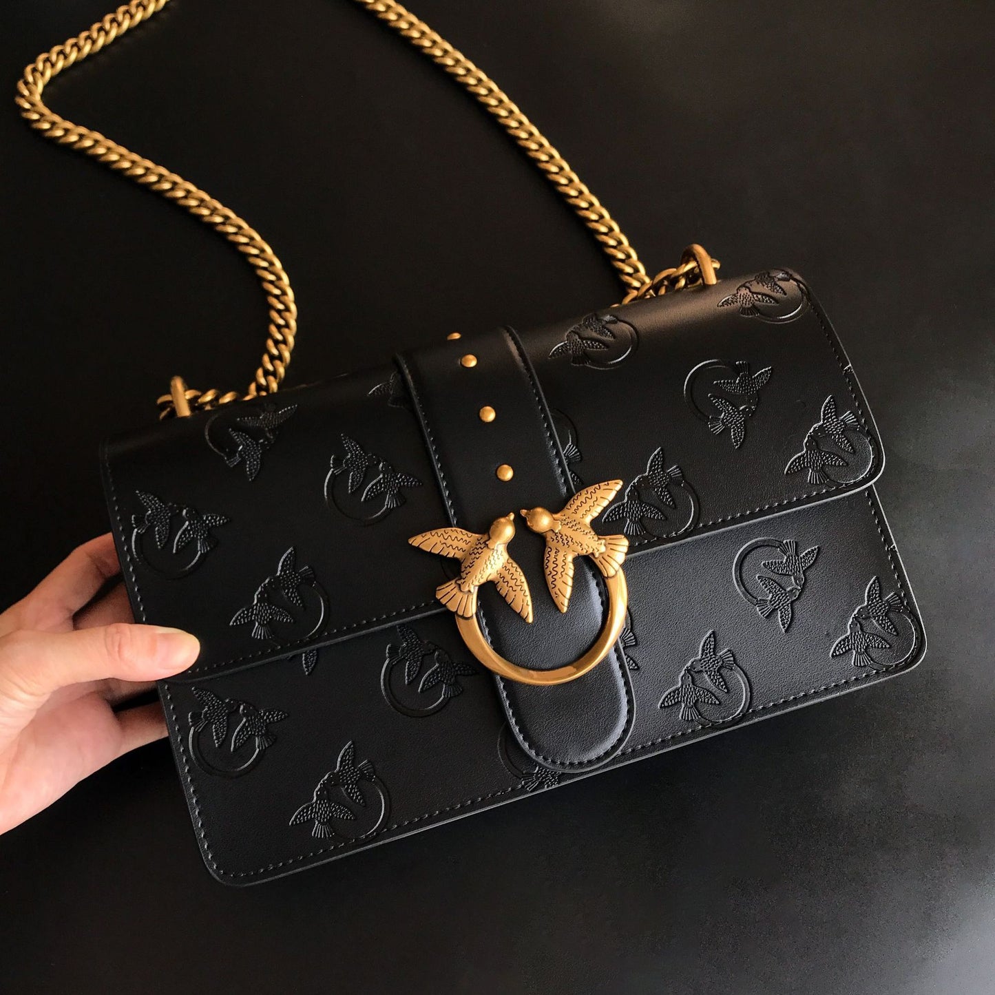 Women's Embossed Leather Classic Swallow Underarm High Armpit Bags