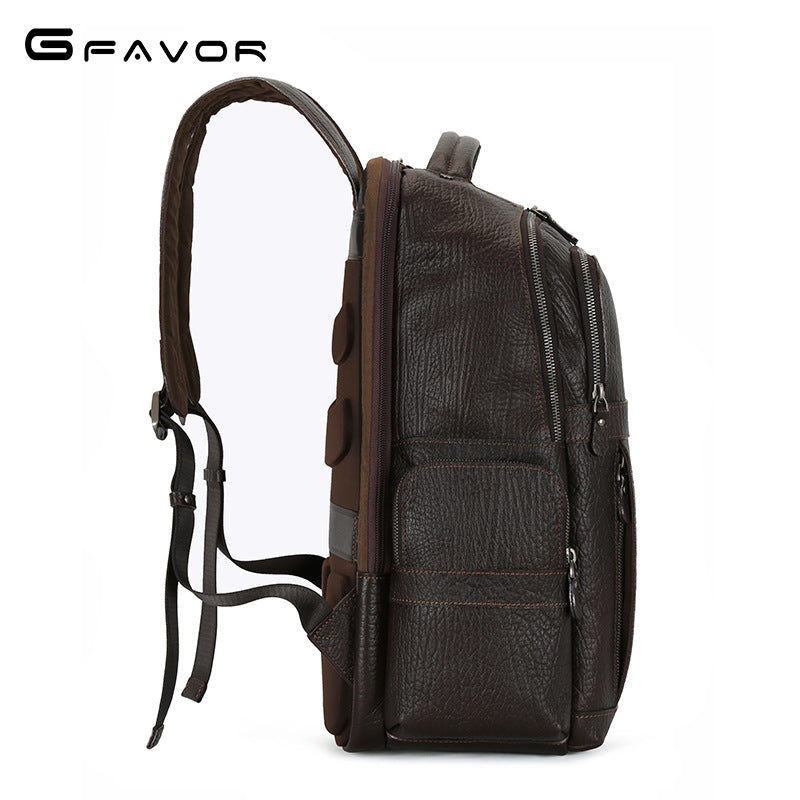Men's Capacity High-grade Leather First Layer Cowhide Backpacks
