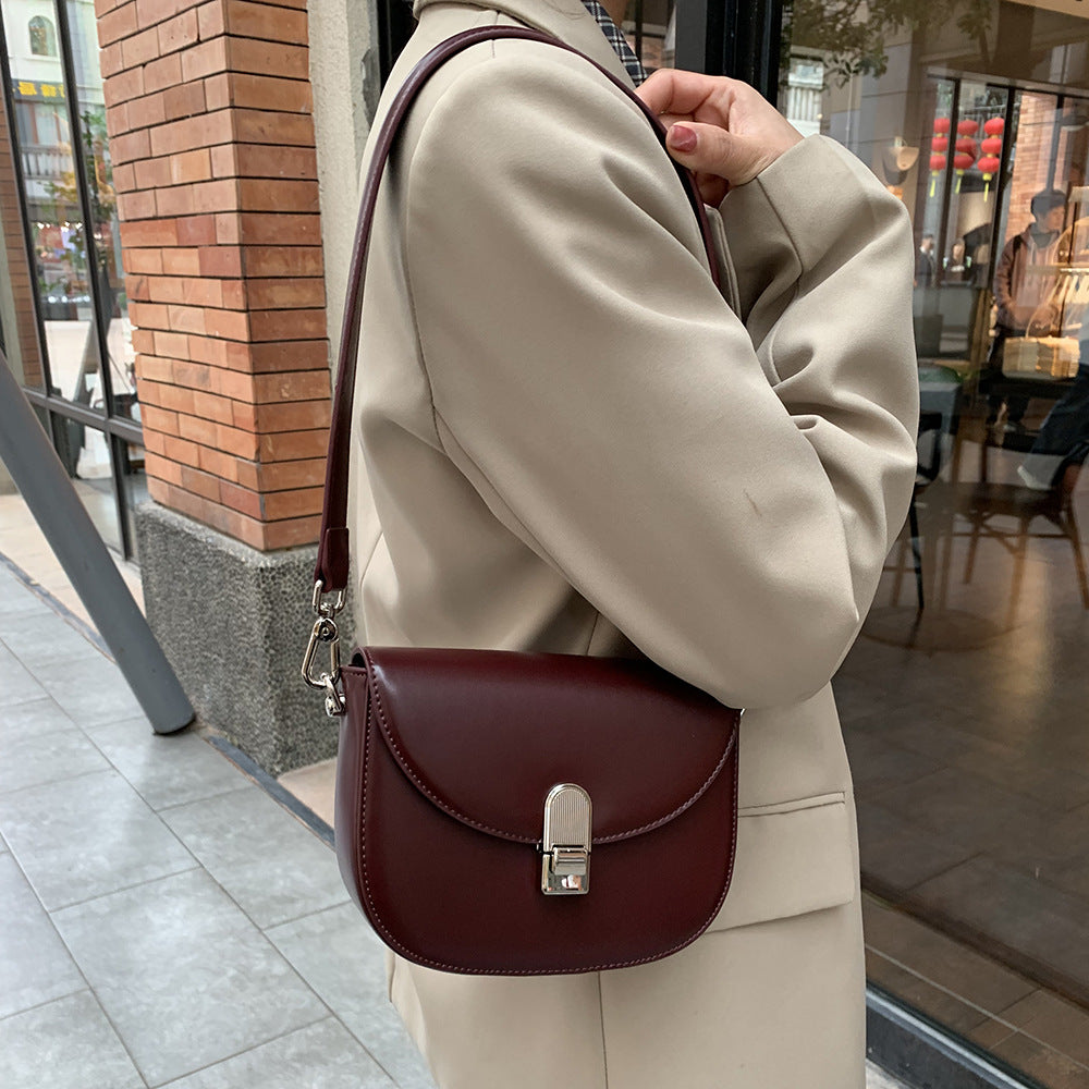 Women's Soft Leather Fashion Wide Strap Saddle Crossbody Bags