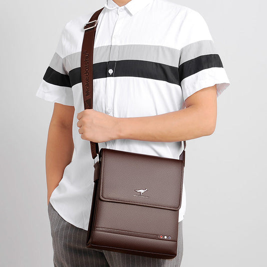 Men's Durable Slouchy Business Cattle Leather Men's Shoulder Bags