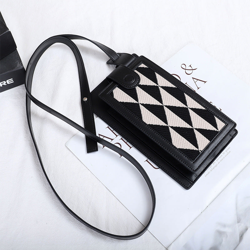 Women's Mobile Fashion Vertical Mini High Texture Phone Bags