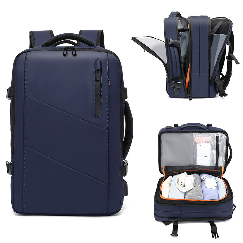 Simple Waterproof Derm Leather Fashion Business Backpacks