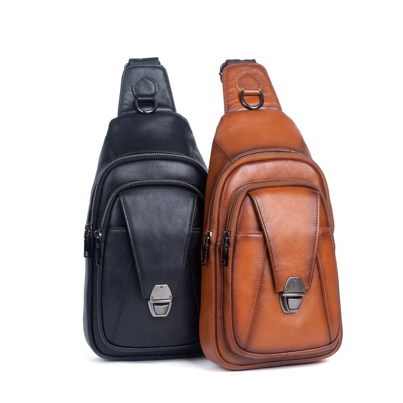 Men's Genuine Leather High Sense Korean Style Men's Chest Bags