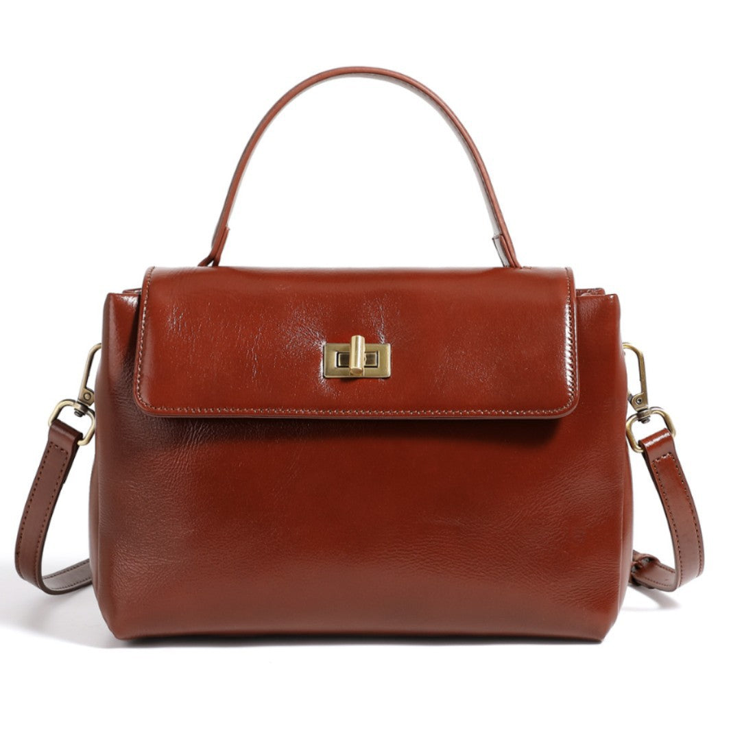 Women's Genuine Leather Advanced Texture Fashion Commuter Crossbody Bags