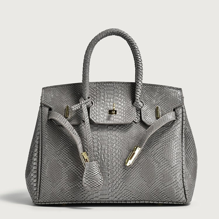 Women's Retro Snakeskin Pattern Kelly Trendy Large Shoulder Bags