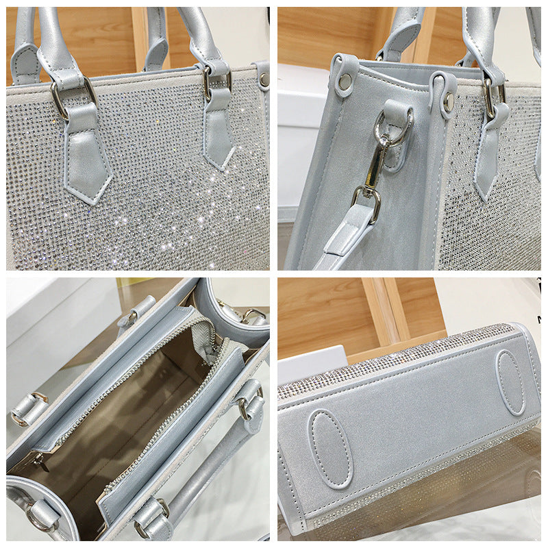 Women's Niche High-grade Gradient Rhinestone Large Capacity Handbags