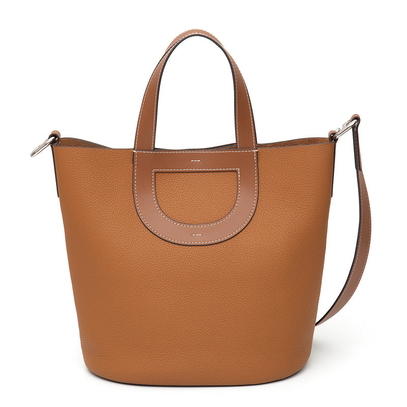 Women's Cowhide Pig Nose Vegetable Basket Large Handbags