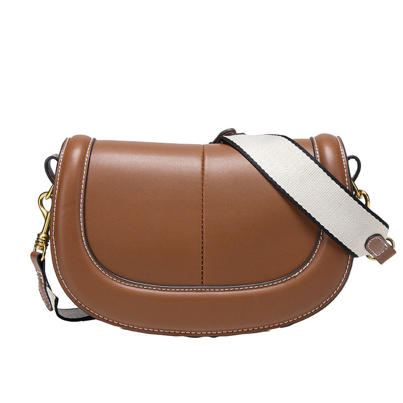 Women's Spanish Saddle Magnetic Snap Flap Thread Crossbody Bags