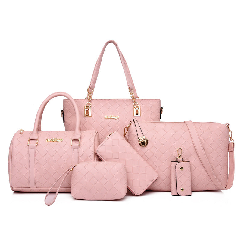 Women's Retro Match Sets Mother Woven Portable Shoulder Bags