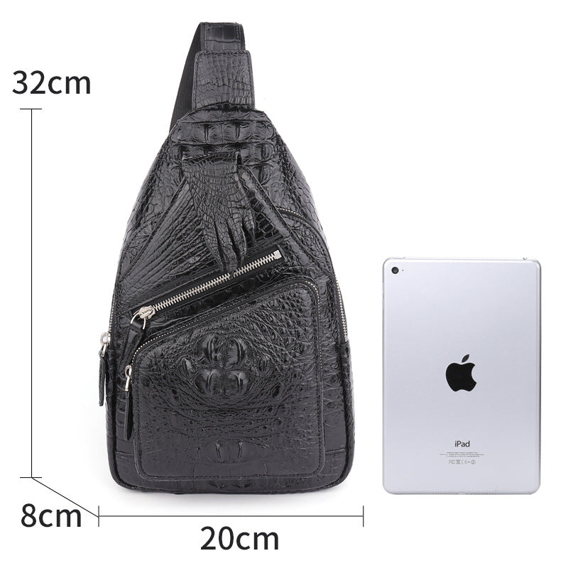 Men's Eastern Europe Siamese Crocodile Skull Leather Men's Chest Bags