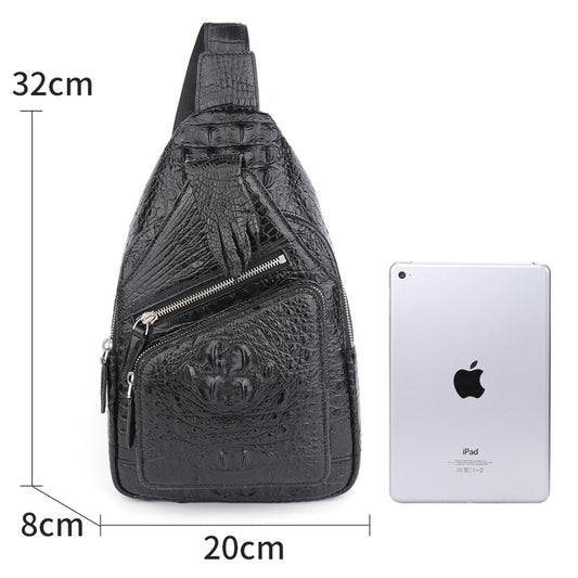 Men's Eastern Europe Siamese Crocodile Skull Leather Men's Chest Bags