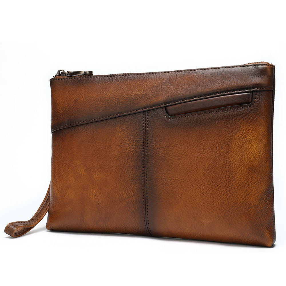 Men's Genuine Leather Clutch Vegetable Tanning Envelope Men's Handbags
